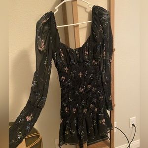 Black mini long sleeve dress!